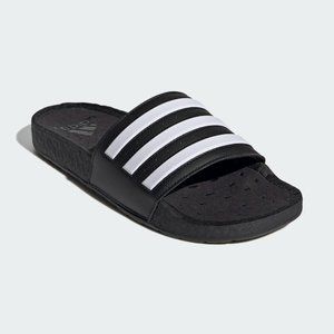 Adidas Cushioned Sandals Adilette Boost Slides Black  White  Black FY8154